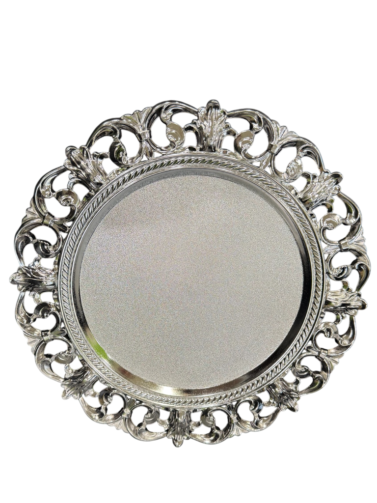 silver charger plate